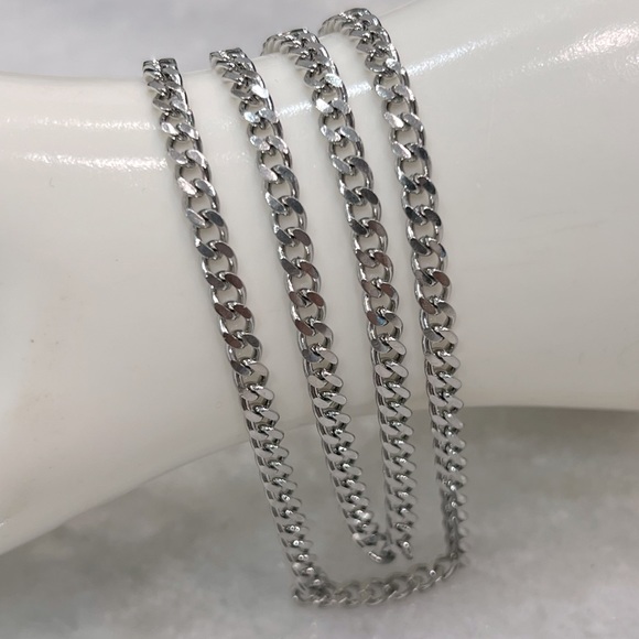 24” Silver Cuban Link Chain - Picture 1 of 9